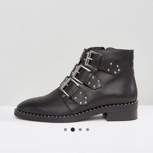 Asher Leather Studded Ankle Boots